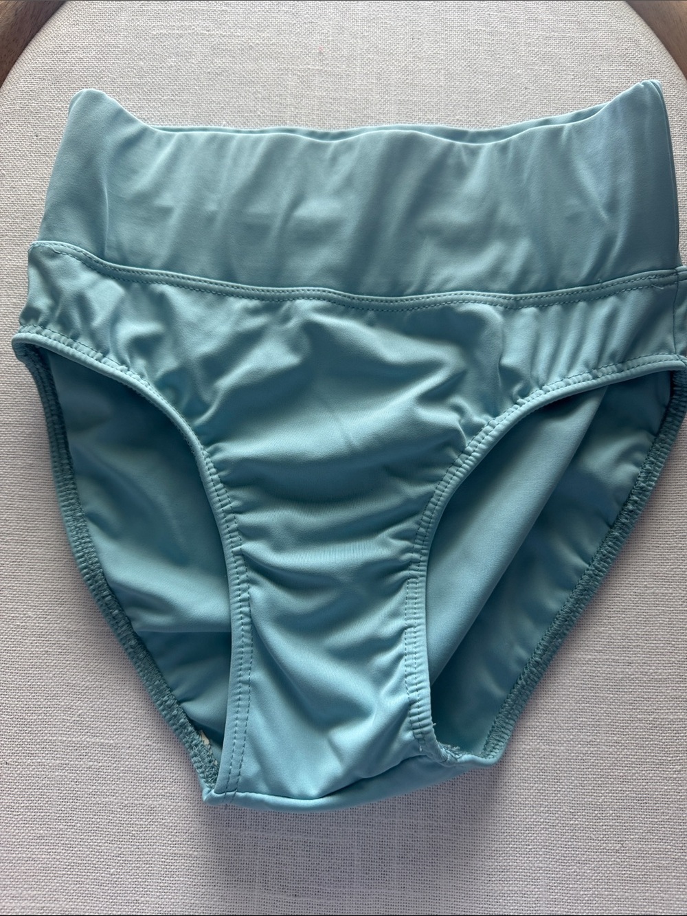 High-Waist Swim Bottoms in Seafoam Blue